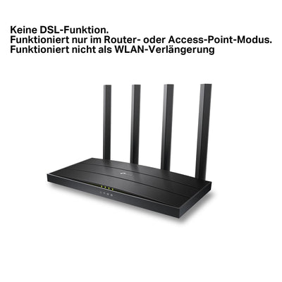 TP-Link Archer AX18 Wi-Fi 6 WLAN Router, Dualband AX1500, 4 Gigabit-Ports, WPA3, Kindersicherung, Gast-Netzwerk, Keine DSL-Funktion