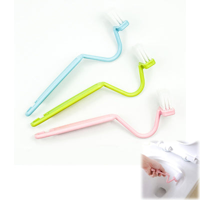 3 Pack Toilettenbürste, Klobürste Mit Randreiniger, Wc Bürste Mit Randreiniger, Langer Stiel Klobürste Gebogen, Upgrade Wc Bürste, Für Tiefenreinigung (Blau, Grün, Rosa)