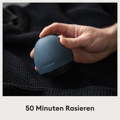Steamery Fusselrasierer Pilo 1 elektrisch Fusselentferner, entfernt Flusen und Fusseln aus Kleidung und Textilien, wiederaufladbar via USB, Blau