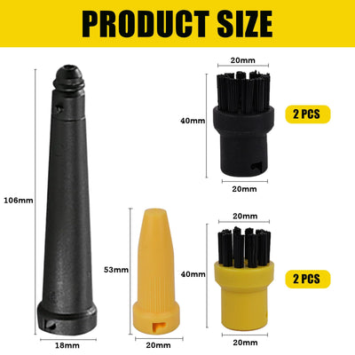 6 Stück für Kärcher Dampfreiniger Zubehör, Rundbürsten Set, Düsen Set, Zubehör für Kärcher Dampfreiniger, für kärcher SC1 SC2 SC3 SC4 SC5 CTK10 CTK20