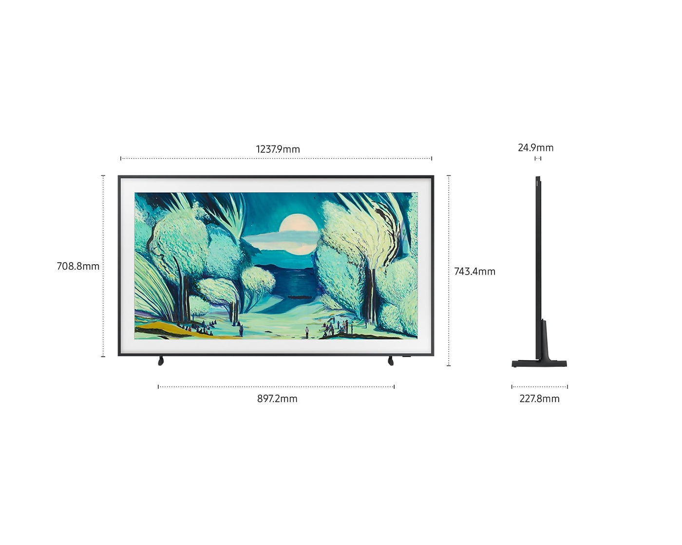 Samsung The Frame LS03F 4K QLED 55 Zoll (138 cm) UHD Fernseher, Modern Frame Design, NQ4 AI Gen2 Prozessor, Art Mode, Artful Picture Quality, One Connect Kabel, Samsung Vision AI Smart TV