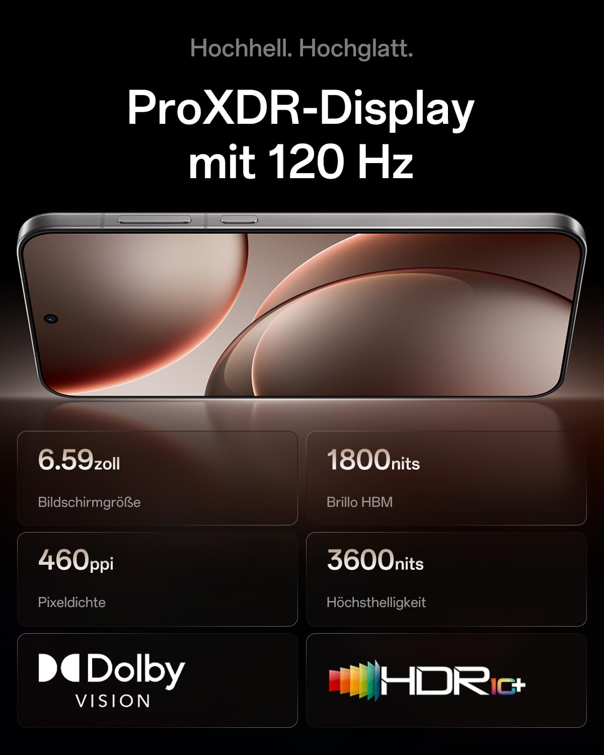 OPPO Find X9 5G 12+512GB, AI-freigeschaltetes Smartphone, 6,59" 120Hz ProXDR Display, 50MP Hasselblad-Kamera, 4K Motion, 7025 mAh Akku, IP69, Titanium Grey (inkl. 80W SUPERVOOC Ladegerät & Enco Air4)