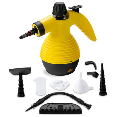 SOARS Dampfreiniger Handgerät mit 9 Zubehör, Dampfdruck: 3 bar, Max. 135 ℃, Aufheizzeit: 3-5min., Leistung: 1050W, Wassertank: 350 ml, Handdampfreiniger für Teppiche, Boden, Fenster