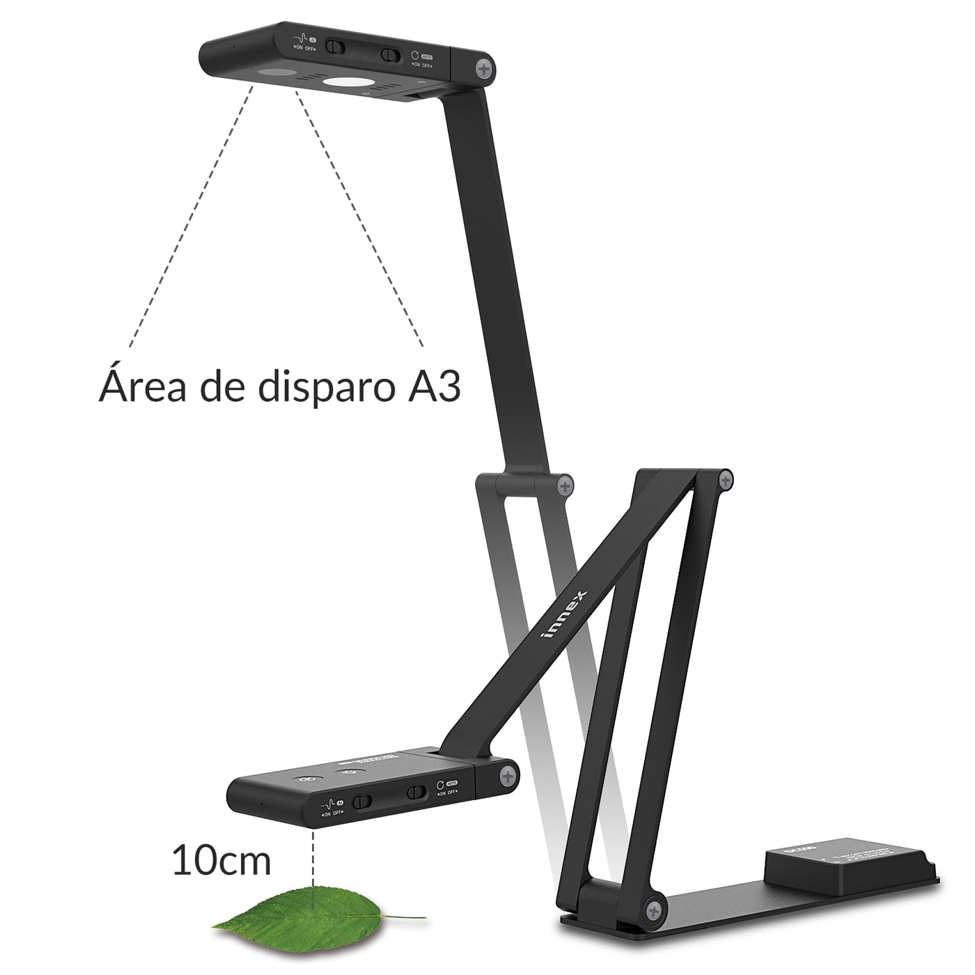 Innex DC500, Tragbare 13MP 4K USB Dokumentenkamera und Webcam, Rauschunterdrückungsmikrofon, Dualer Autofokus, Auto-Flip, Unterstützt Win/Mac/Chromebook, Für Fernunterricht und -lehre