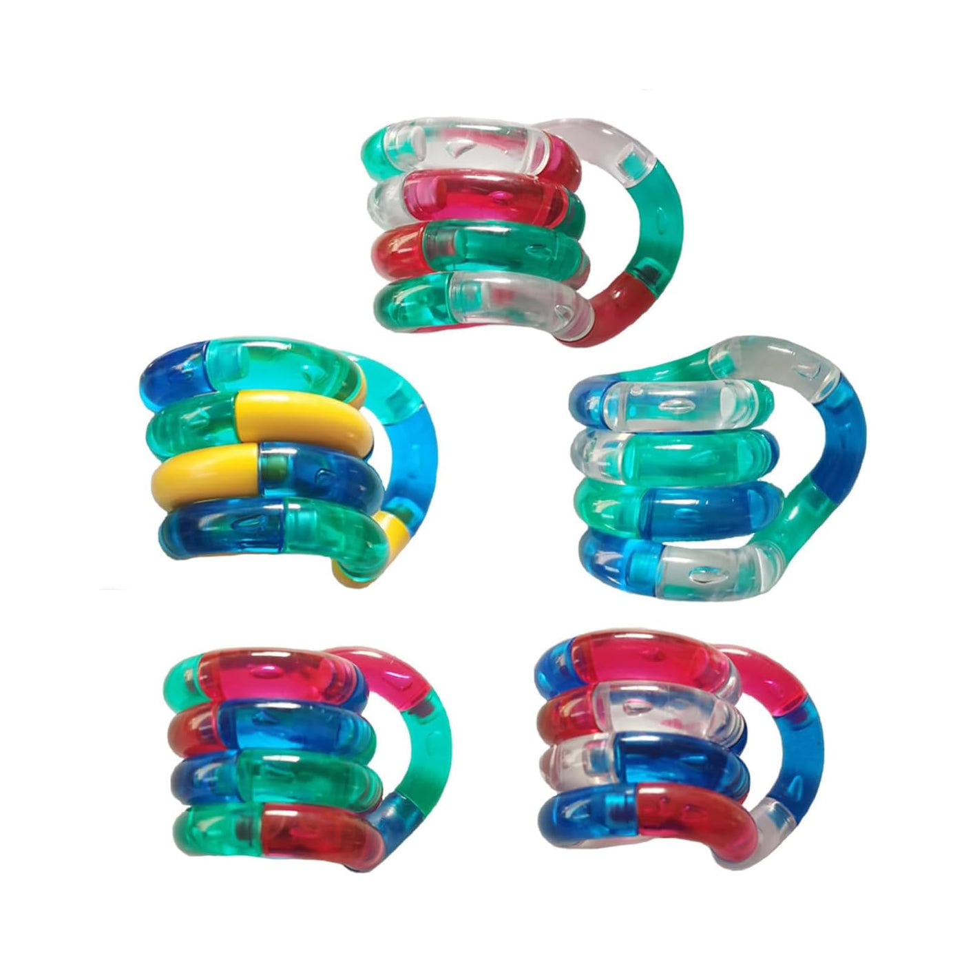 5 Stück Fidget Toys Autism Fingers Tangle Fidget Twister Fidgets Toy Stimming Sensory Stressabbau Erwachsene Anti Stress Spielzeug Kinder Skills Panikattacken für Erwachsene und Kleinkinder