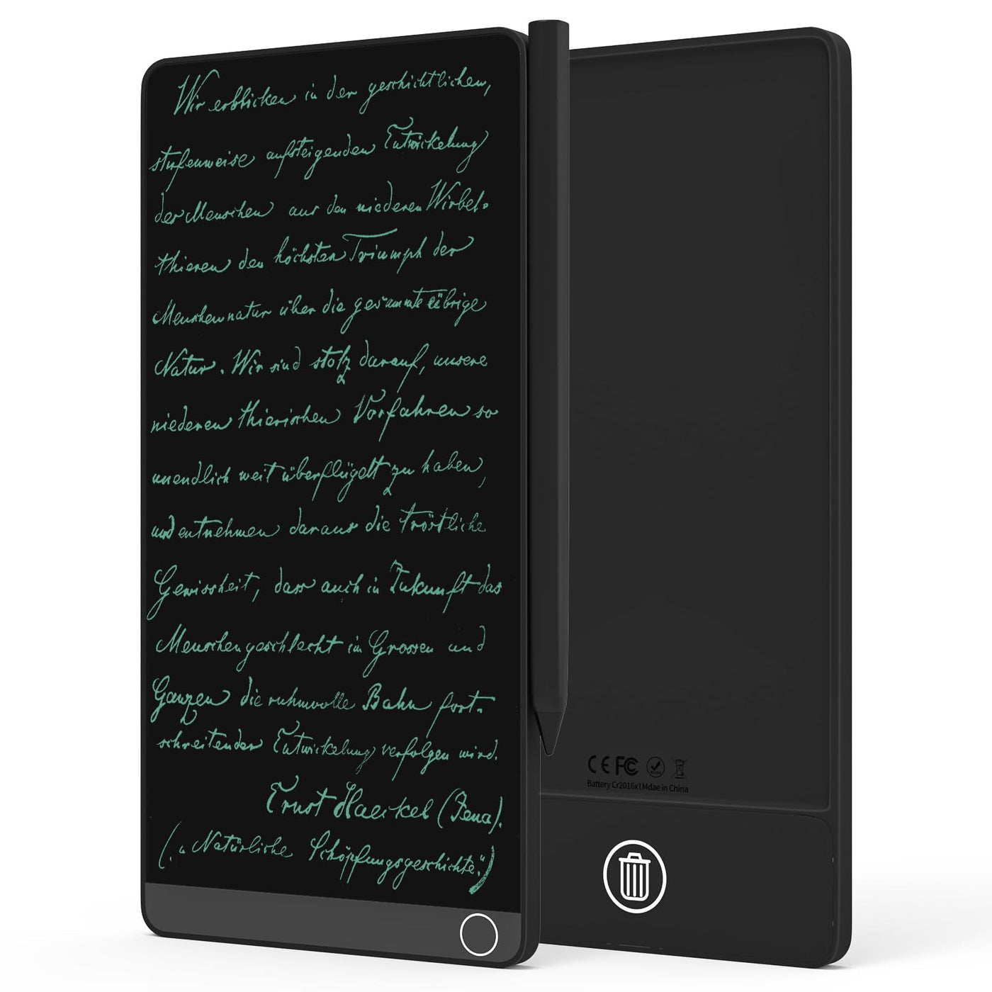 LONGTOO LCD-Schreibtablett, digitaler Vollbild-Notizblock für Erwachsene und Kinder, wiederverwendbarer Notizblock mit Hallenschalter, Zeichnen, Notizen machen und Nachrichten hinterlassen, 16,5 cm,