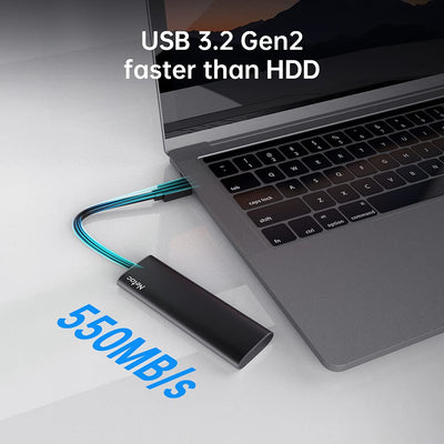 Netac SSD Extern 500GB USB 3.2 Gen 2, Externe Festplatte SSD für Laptop, TV Aufnahmen, Mac, PS4, PS5, Xbox, Handy Android, Festkörper-Laufwerk (USB C Aluminum)
