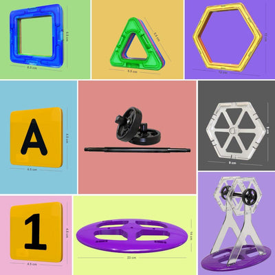 Desire Deluxe Magnetische Bausteine 94PC Konstruktion Bauen Blöcke Set Montessori Spielzeug Teilen für Kinder ab 2 3 4 5 6 7 8 Alter Jahren, Lernspielzeug für Mädchen Jungen Pädagogisches Geschenk