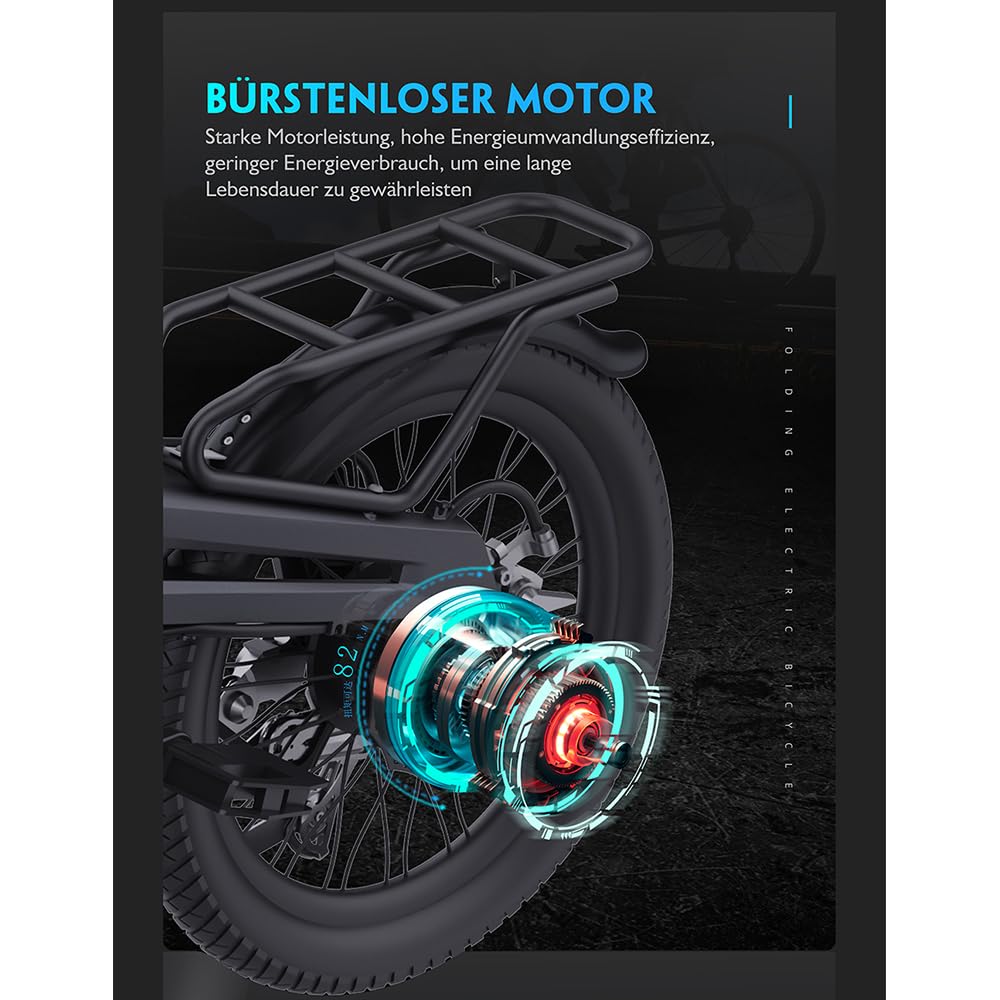 nakxus 20F220 E-Bike, Elektrofahrrad 20'' Drehmomentsensor, Magnesiumlegierung Ultraleichtes E-Bike mit 36V 12.8Ah Lithium Akku für große Reichweite bis zu 100KM, EU-konformes Klapprad mit App