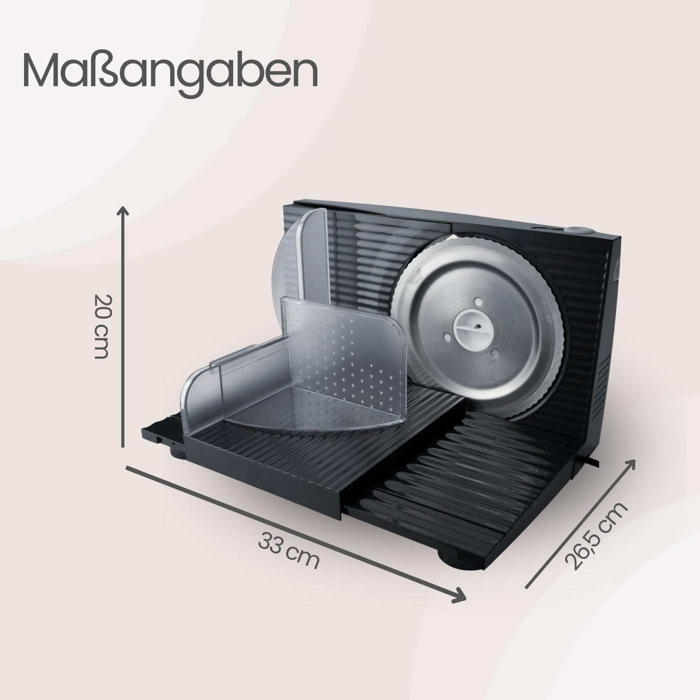Steba Allesschneider, platzsparend, Made in EU, Edelstahlmesser, Schnittstärke bis 17mm einstellbar, doppelter Sicherheitsschalter, inkl. Handschutz, AS100