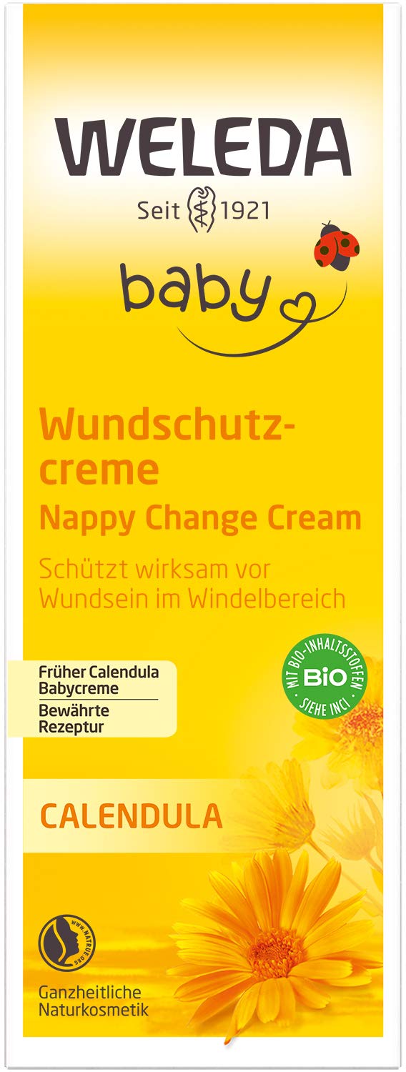 WELEDA Bio Baby Calendula Wundschutzcreme 75ml - Naturkosmetik Wundsalbe / Babycreme für den Schutz empfindlicher Baby Haut im Windelbereich. Hilft bei Rötungen, gereizter Haut und Wundsein