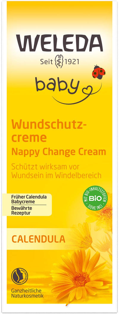 WELEDA Bio Baby Calendula Wundschutzcreme 75ml - Naturkosmetik Wundsalbe / Babycreme für den Schutz empfindlicher Baby Haut im Windelbereich. Hilft bei Rötungen, gereizter Haut und Wundsein