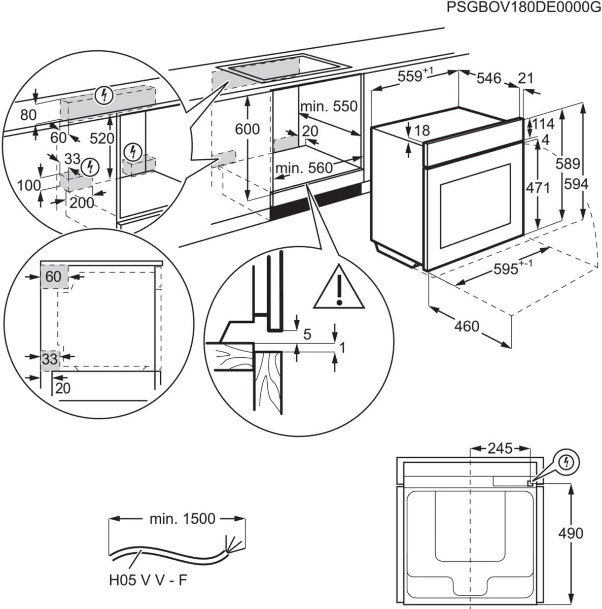 AEG Wifi Einbaubackofen – Serie 7 TFT-Full-Touch-Farbdisplay mit Kochassistent – Made in Germany – Pyrolyse Selbstreinigung – Kerntemperatursensor: für Punktgenaues Garen – Schwarz – TE7PB62WAB