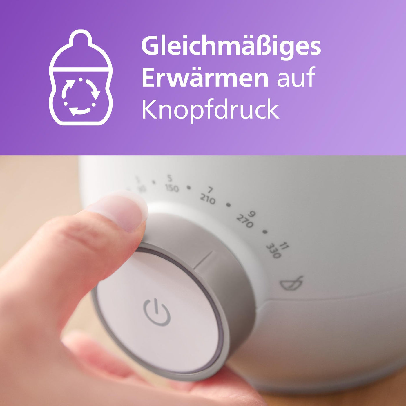 Philips Avent Schneller Premium-Fläschchenwärmer, mit intelligenter Temperaturregelung, Wasserbadtechnologie, automatischer Abschaltung, Modell SCF358/00