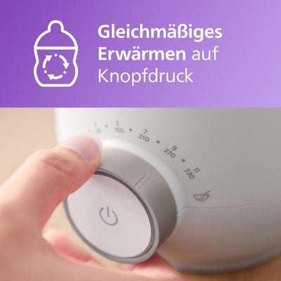 Philips Avent Schneller Premium-Fläschchenwärmer, mit intelligenter Temperaturregelung, Wasserbadtechnologie, automatischer Abschaltung, Modell SCF358/00