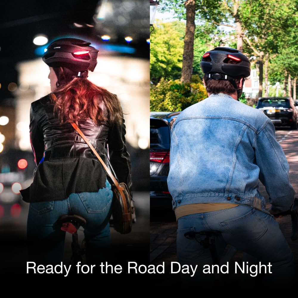 Lumos Ultra Smart-Helm | Fahrradhelm | Vorder- und Rücklicht (LED) | Blinker | Bremslichter | Bluetooth-Verbindung | Erwachsene: Herren, Damen (Charcoal Black, Größe: M-L)