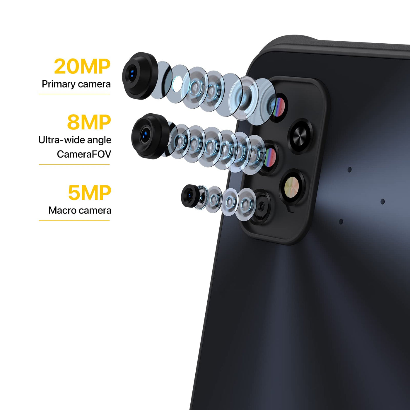 UMIDIGI Bison X10 Outdoor Smartphone Ohne Vertrag, 4GB +128GB Android 11 Smartphone, 6.53 Zoll FHD+ Speicher, 20MP Triple Kamera 6150mAh, IP68 Wasserdichter Outdoor Handy Günstig Dual SIM NFC