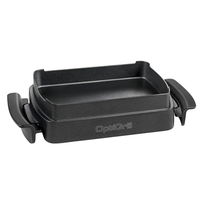 TEFAL OptiGrill Snacking & Baking Backschale, antihaftbeschichtet, wärmeisolierte Griffe, für Brot, Aufläufe, Süßes, etc., OptiGrill + und OptiGrill Elite, schwarz, Backschale XA725870