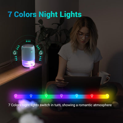 Inkbird Luftentfeuchter, 1100ml Luftentfeuchter Elektrisch, Extrem Leise, 7 Farbige LED Leuchten, Ausschaltschutz, Tragbarer Luftentfeuchter Kleiner für Badezimmer, Schlafzimmer, Keller, Zuhause
