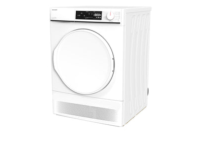 Sharp KD-NCA0S7PW9-DE Kondenstrockner Frontlader, 10 kg, 15 Programme, 29 Min. Kurzprogramm, Schontrommel, LED-Innenbeleuchtung, Kindersicherung, Weiß