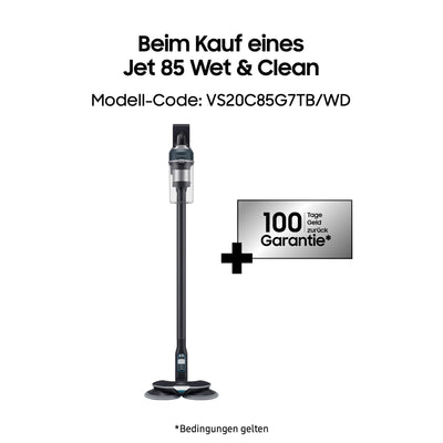 Samsung Jet 85 Wet&Clean Akku-Staubsauger, 210 W, Inkl. Wischaufsatz Spray Spinnig Sweeper und weiterem Zubehör, Blau, VS20C85G7TB/WD