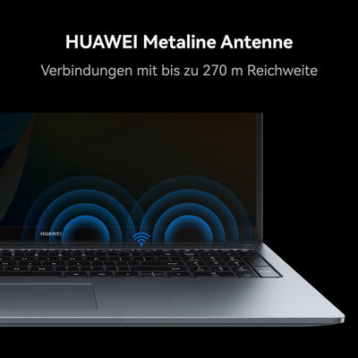 HUAWEI MateBook D 16 2024, 12th Gen Intel Core i5, 16GB RAM, 512GB SSD, 16 Zoll FullView Display, 1,68 kg leichten Gehäuse, Windows 11 Home, Space Gray, Deutsche Version