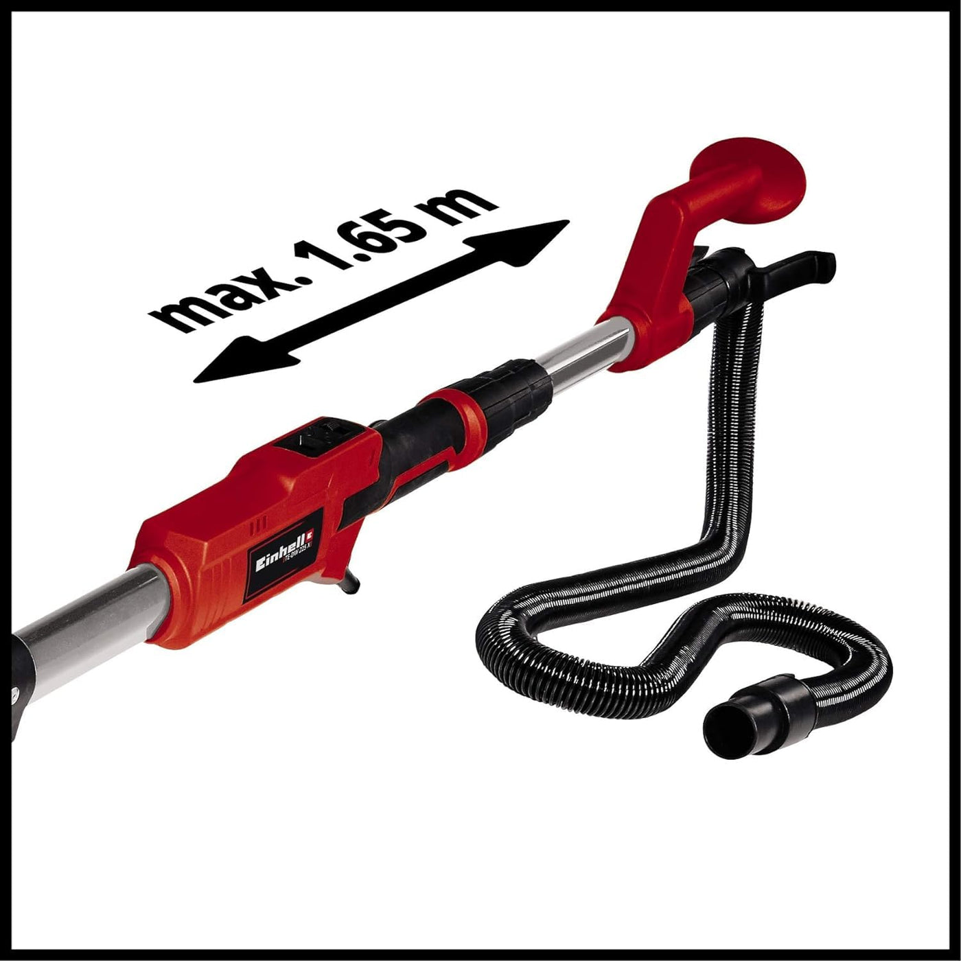 Einhell Trockenbauschleifer TE-DW 225 X (750 W, wechselbarer Schleifteller, Bürstenkranz gefedert, bis 165 cm Teleskop-Stiel, inkl. Schleifscheiben + Gitterleinen im Koffer)