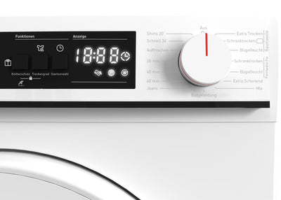 Sharp KD-NHA7S7PW21-DE Wärmepumpentrockner Frontlader, 7 kg, 15 Programme, 30 Min. Kurzprogramm, Schontrommel, LED-Innenbeleuchtung, Kindersicherung, Weiß