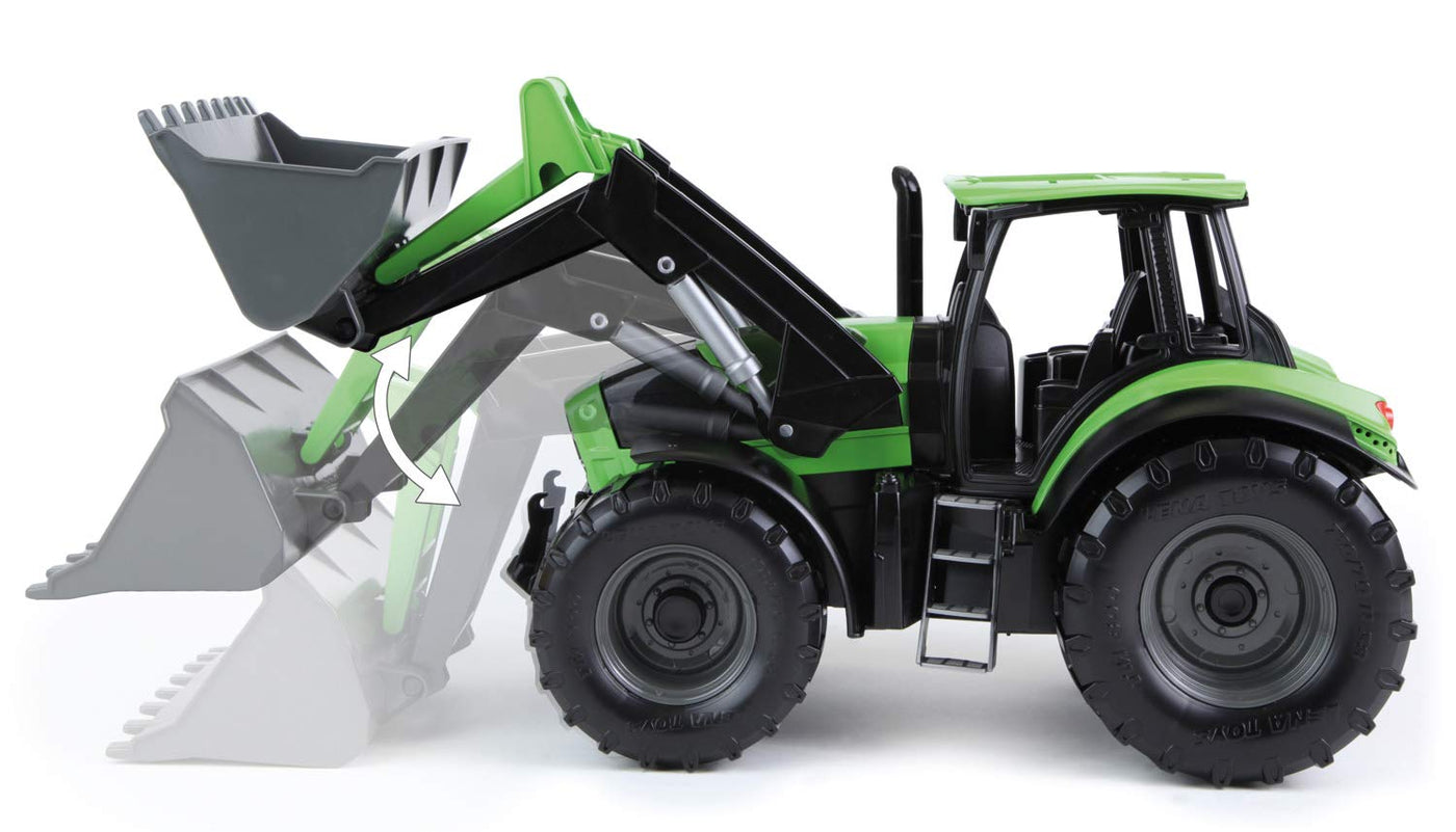 Lena Worxx Traktor Deutz-Fahr Agrotron 7250 TTV mit Frontlader 45 cm, realistisches Landwirtschaft Spielfahrzeug, robuster Trecker mit funktionstüchtiger Ladeschaufel, für Kinder ab 3 Jahren