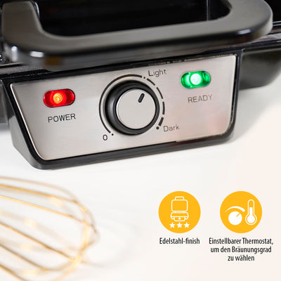 Tristar WF-2195 Waffeleisen – Zwei Waffeln gleichzeitig – Antihaftbeschichtung