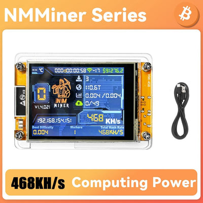 Roxvue NMMiner NerdMiner V2 468KH/S Hashrate BTC Solo Lottery Miner ESP32 2.8 Smart Display Bitcoin Crypto Lottery Miner
