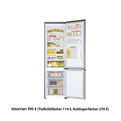Samsung Kühl-Gefrier-Kombination, Kühlschrank mit Gefrierfach, 203 cm, 390 l Gesamtvolumen, 114 l Gefrierteil, AI Energy Mode, Edelstahl-Look, RL38C600CSA/EG