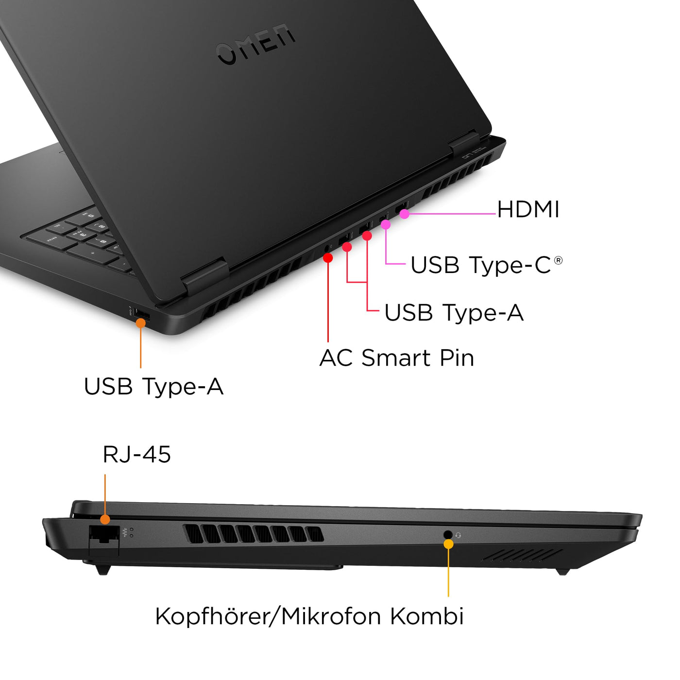 HP Omen Gaming Laptop | 17,3 Zoll FHD-Display - 144 Hz | AMD Ryzen 7 8845HS | 16 GB DDR5 RAM (2x8 GB) | 512 GB | NVIDIA GeForce RTX 4060 Laptop-GPU (8 GB) | QWERTZ | Windows 11 Home | Shadow Black