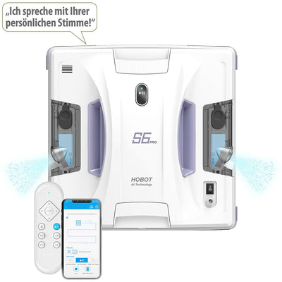 Sichler Exclusive Fensterputz-Roboter Akku: HOBOT S6 Pro Profi-Fensterputz-Roboter, Versandrückläufer (Fensterputz-Roboter Sprüh, Fensterputzroboter, Scheibenwischer)