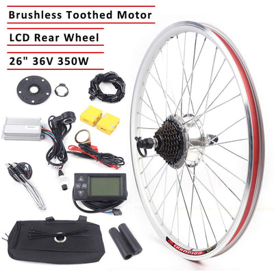 Froulaland 26 Zoll 36V 350W Elektrofahrrad Hinterrad Umbausatz E-Bike Conversion LCD Kit Ausgestattet Mit Einem Leistungsstarken Controller, Um Eine Große Stromversorgung Sicherzustellen.