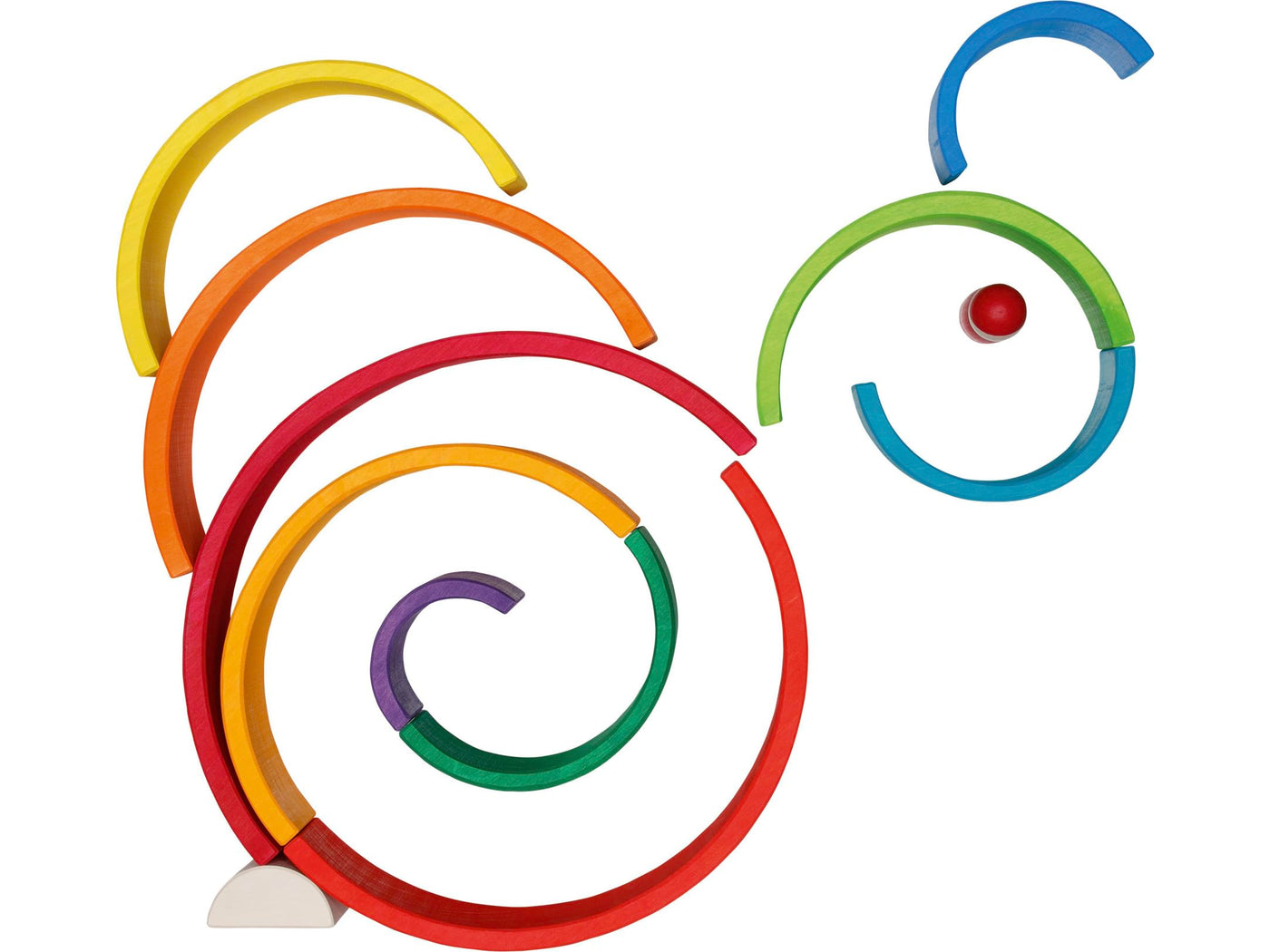 goki 58478 - Bausteine Regenbogen aus Ahornholz - goki Evolution - 11 Teile - Bunte Farben auf Wasserbasis - Montessori-Spielzeug - Made in EU