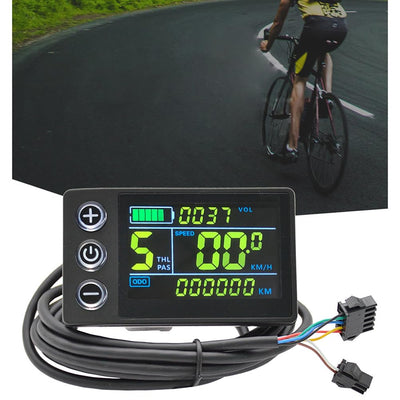 E-Bike S866 Display, 24 V, 36 V, 48 V, S866 Elektrofahrrad-LCD-Display, Messgerät, Bedienfeld, Buntes Display, Elektrischer Mountainbike-Tachometer ABS-Schale für 2,2cm Lenker für UART NO.2