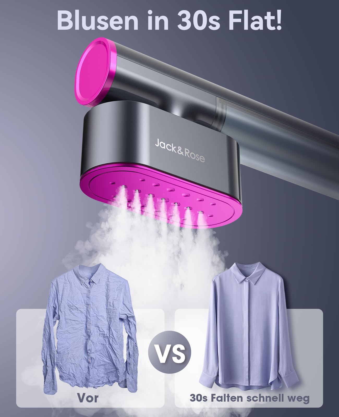 Reise Dampfglätter mit weltweiter Spannung(100-240V), Tragbare Steamer für Kleidung, 2-in-1 Reisebügeleisen 1000W Steam iron, 15s schnelles Aufheizen Steamer dampfglätter für Globale Reisen & Zuhause