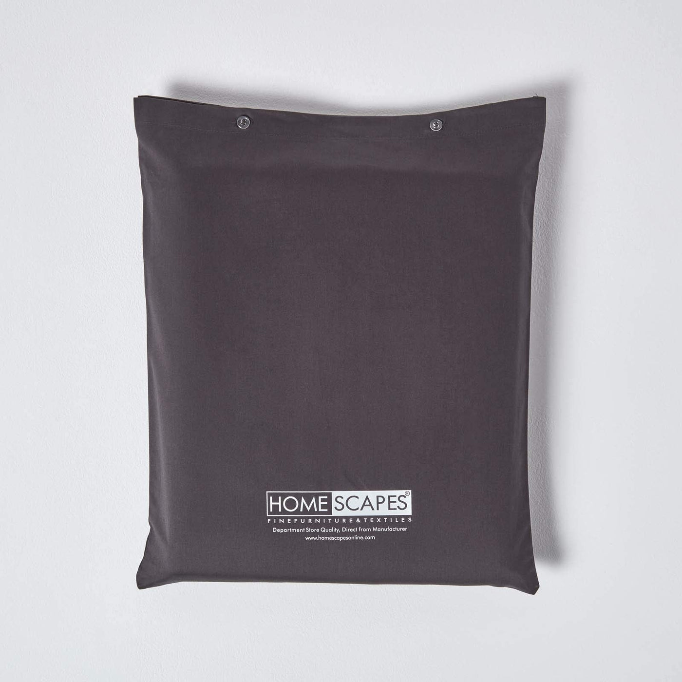 Homescapes 2-teiliges Premium-Bettwäsche-Set anthrazit aus 100% ägyptischer Baumwolle,1 Bettbezug 155x220 cm & 1 Kissenbezug 80x80 cm