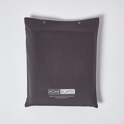 Homescapes 2-teiliges Premium-Bettwäsche-Set anthrazit aus 100% ägyptischer Baumwolle,1 Bettbezug 155x220 cm & 1 Kissenbezug 80x80 cm