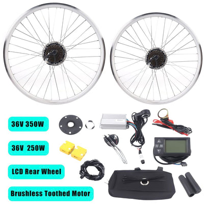 28 Zoll Ebike Umbausatz, 36V 250W Heckmotor Fahrrad E-Bike Hub Umbausatz mit LCD Display, Höchstgeschwindigkeit bis zu 30km/h. E-Bike Hinterrad Umbausatz Kit Pedelec Umbausatz