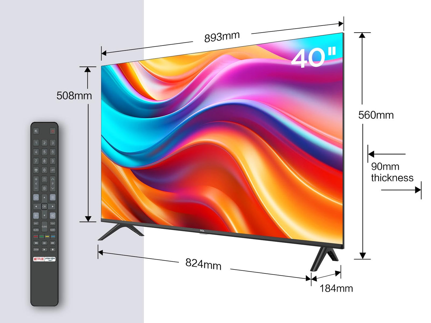 TCL 40S5401A, 40 Zoll Fernseher, FHD, HDR smart TV unterstützt bei Android TV (Kindermodus, Dolby Audio, kompatibel mit Google Assistant)