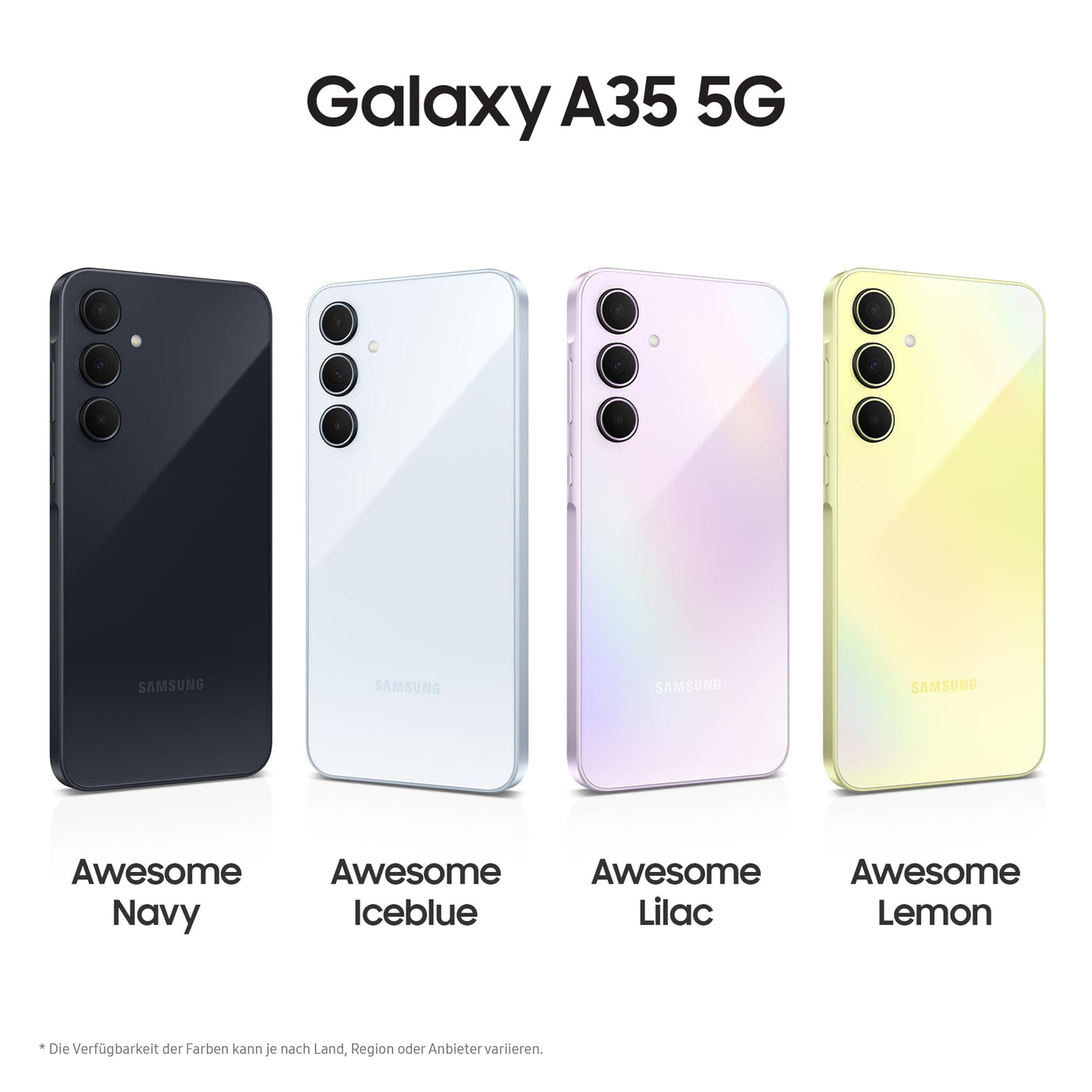Samsung Galaxy A35 5G Smartphone, Android-Handy ohne Vertrag, 128 GB / 6 GB RAM, 2 Tage Akkulaufzeit, 50-MP-Kamera, Awesome Iceblue, 2,5 Jahre Herstellergarantie