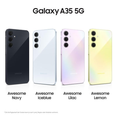 Samsung Galaxy A35 5G Smartphone, Android-Handy ohne Vertrag, 128 GB / 6 GB RAM, 2 Tage Akkulaufzeit, 50-MP-Kamera, Awesome Iceblue, 2,5 Jahre Herstellergarantie