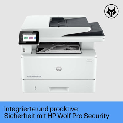 HP LaserJet Pro MFP 4102dw Multifunktions-Laserdrucker, WLAN, Automatischer beidseitiger Druck, Hohe Druckgeschwindigkeit, Bis zu 80.000 Seiten pro Monat, HP Wolf Pro Security