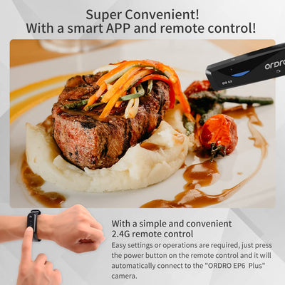 ORDRO EP6 4K Camcorder Lightweight Head Videokamera 130° Winkel Full HD 1080P 60FPS EIS 6.0 Anti-Shake YouTube Vlogging WiFi Kamera Recorder mit Fernbedienung, Tragetasche und 32G Memory Karte
