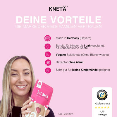 KNETÄ Vegane Spielknete (8X 50g Bag Sets) I Knete für Kinder ab 1 Jahr I Ungiftig I Knete Kleinkinder I Knet Set …