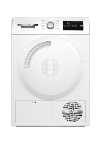 Bosch WTH83V03, Wärmepumpentrockner 7 kg, Serie 4, optimaler Trocknungsgrad dank AutoDry, Nachlegefunktion, TouchControl-Tasten, Umweltfreundliches Kältemittel, EasyClean Filter, Weiß