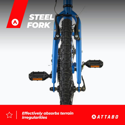 ATTABO Knack 24 – Kinderfahrrad (7–11 Jahre) mit leichtem Aluminiumrahmen (nur 10 kg), 24-Zoll-Rädern, Stahlgabel, für 120–145 cm Körpergröße, ergonomischer Lenker, ideal für Touren und Freizeit