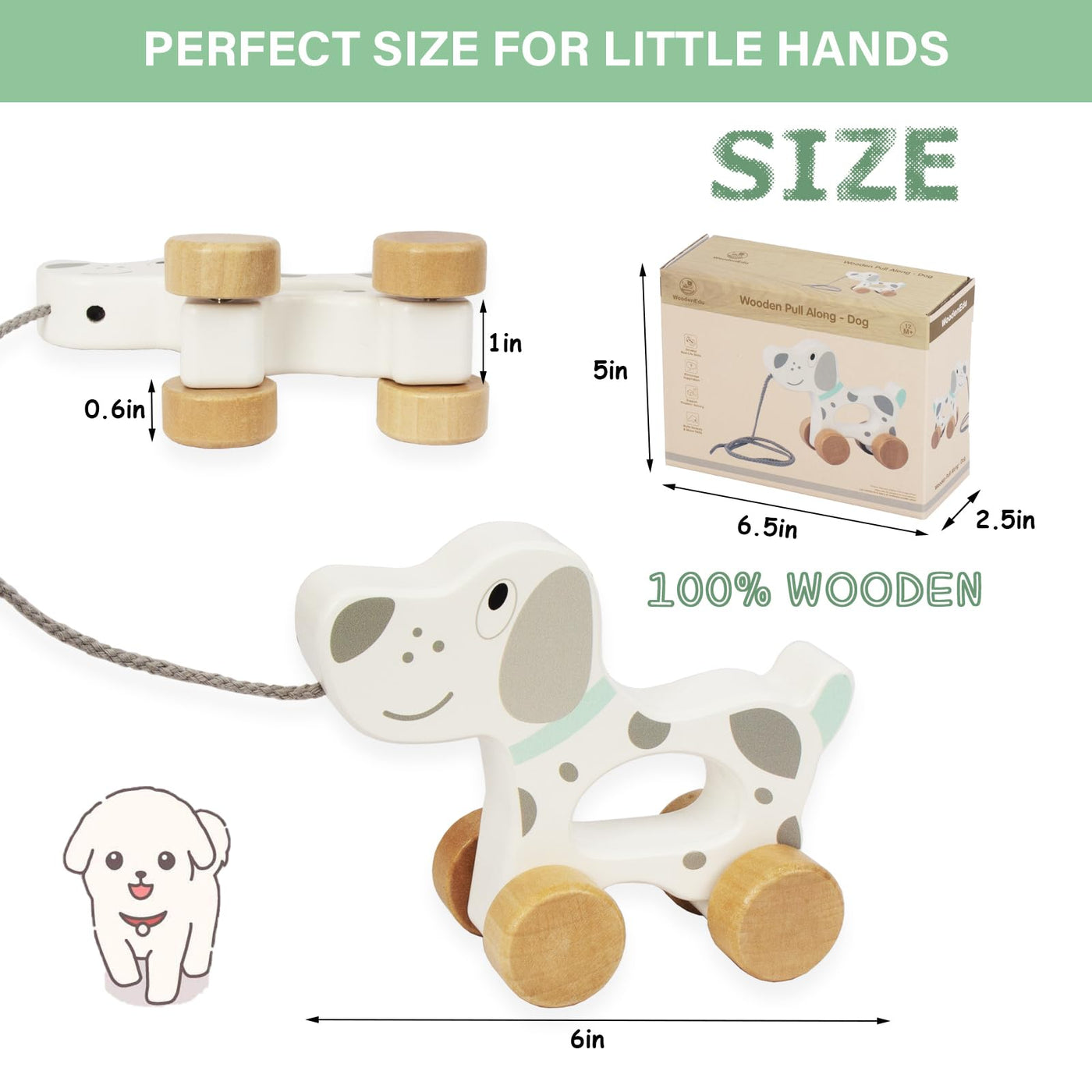 Babyspielzeug Auto, hölzerne ziehen entlang Kleinkind Spielzeug, Entwicklungsspielzeug für 1 Jahr alt Mädchen Junge Geburtstag Geschenk